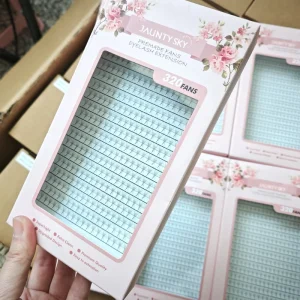 Factory Price Short Stem Premade Lash Extension Trays Handmade Pointy Base Fan Eyelash C D Curl Volume Eyelash Extensions