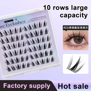 Factory Self Adhesive Lash Clusters Glue Free Press on Lashes Natural Segmented Eyelashes for Makeup Beginners