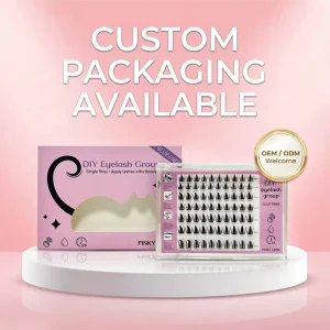 Factory Self Adhesive No Glue DIY Cluster Lashes Vegan Lightweight with Transparent Band for Salon Effect