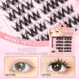 Factory Self adhesive Segmented False Lashes 4 Styles Nine tailed No Glue Reusable Cluster Lashes Custom