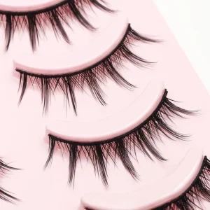 Factory Supply 5 Pairs Natural Daily COS Eyelashes Synthetic Hair Full Strip False Eyelashes for Makeup
