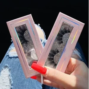Factory Supply Fake Eyelash Custom Packaging Glitter Paper Eyelash Boxes Real Mink 25mm Eyelash Packaging Box