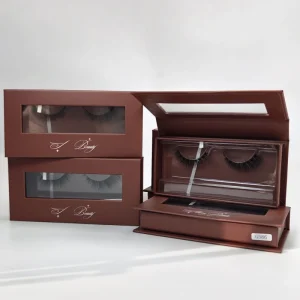 Factory Wispy 15MM Faux Mink Eye Lashes Handmade Silk Fiber False Eyelashes Luxury Box Custom Logo Printed