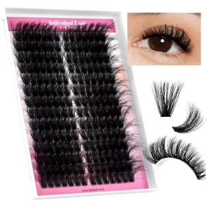 Fadlash Cluster Lashes Hand Made Individual Mix Curl Natural Faux Mink DIY Lash Clusters Fan Eyelashes