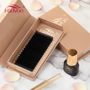 Fadvan Matte Black Lash Trays Individual Eyelash Extensions Supplies 0.03 Velvet Volume Cashmere Lash Extensions