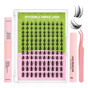 Fairy Venus Manga Eyelash Extensions C Curl 120pcs Semi Handmade Black Cotton Stem Waterproof DIY Personal Lash Clusters Kit