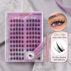 Fairy Wet Look Self Adhesive Cluster Lashes No Glue Needed Spiky Wet Lash Effect Press On Eyelash Extensions Pre Glued Kit