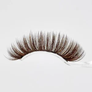 False Eyelash 15MM Brown Colorful Faux Mink Holiday Lashes CC Curl Russian Strip Lashes with Custom Packaging Box