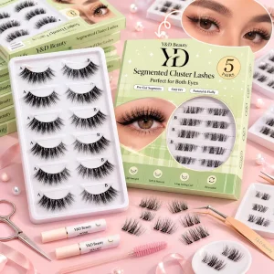 False Eyelash Vendor 10 20MM Plant Fiber Reusable Handmade 3D Wispy Natural Cruelty Free Glow Dark Cotton Full Strip