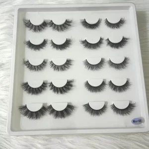 False Eyelashes 10 Pairs Full Strip Mink Lashes 100% Handmade Custom Packaging Natural 3d Lashes Eyelashes