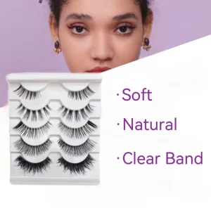 False Eyelashes 100% Human Hair Strip Lash Fake Eye Lashes OEM Box