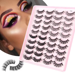False Eyelashes 20 Pairs 4 Styles Mixed 3d 5d Fluffy Faux Real Mink Lashes Full Strip Eyelashes