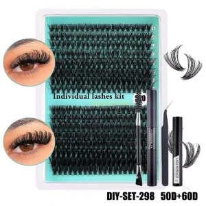 False Eyelashes 320 Clusters Spikes Pointed Tip Fairy DIY Segmented Dense Style Natural Synthetic Hair D Curve 30-80D