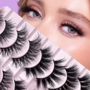 False Eyelashes 5 Pair X05 Natural Professional Makeup Wispy 10 Pairs Real Mink Lashes