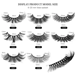 False Eyelashes 6 Pairs Full Strip Mink Lashes 8D 9 20mm DD Curl 100% Handmade Natural 3d 8D Fluffy Full Strip Eyelash