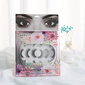 False Eyelashes 7 Pairs Full Strip Lashes 100% Handmade Custom Packaging Natural 3d Fluffy Lashes Eyelashes