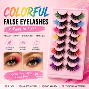 False Eyelashes Colored Strip Lashes Russian Volume Fluffy Dramatic Look Reusable Bulk Order