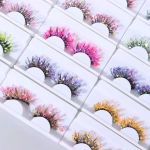 False Eyelashes Dramatic Glitter Lashes Fluffy Drag Queen Mermaid Makeup DIY Lashes Decorative Eyelashes