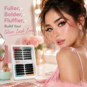 False Eyelashes Faux Mink Semi Handmade Individual Cluster Lashes Wispy Spike 80D 100D Professional Use