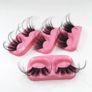 False Eyelashes Long Dramatic 70mm Mink Lashes with Gold Face Shape Lashes Tray