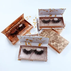 False Eyelashes Packaging Fluffy Eyelashes Full Strip 25 mm 3d Mink Eyelash with Box