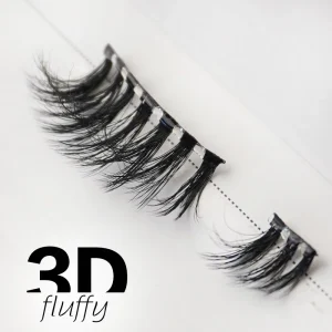 False Eyelashes Preglued Half Lashes No Glue Press on Clear Band Lashes Wispy 3D Self Adhesive Half Strips Lashes Glue Free