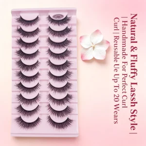 False Eyelashes Thick Long Dramatic Reusable Full Strip Lashes Handmade Lashes for Wedding Makeup and Party Use