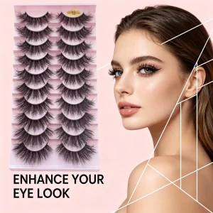 False Eyelashes Thick Long Dramatic Reusable Full Strip Lashes Handmade Lashes for Wedding Makeup and Party Use