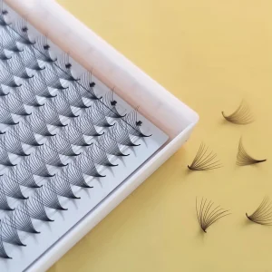 False Eyelashes With Pointy Base Fiber Material Lash Extensions Eyelash Fans Large Tray Soft Pro Made Fans Eyelash