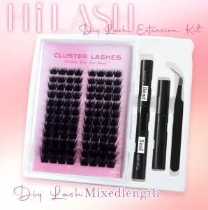 False Segment Diy Cluster Lashes Kit Custom Private Label Natural Fluffy Long Individual C D Curl