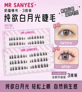Fan Eyelash Professional MR Sanyes Dramatic Soft Synthetic for Night Party Makeup From Quality Materials to Beautiful Lashes