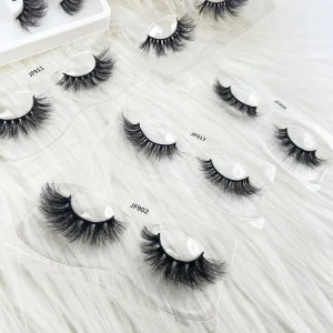 Fashion Private Label False Lashes Faux Mink Full Eyelashes Custom Logo 18mm Natural Long Strip Lash