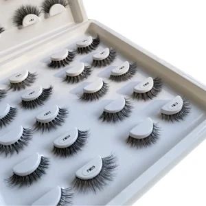 Fast Delivery Natural Eyelashes Fluffy Lashes D Curl Eyelashes 3D Volume Wispy False Lashes Strips Clear Band Lashes