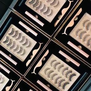 Faux Cils Magnetique Naturel Reutilisables 3D En Gros Magnetic Eyelashes Set