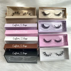 Faux Lahes Mink 10-12mm Eyelashes Faux Mink Lashes Soft 3d Faux Mink Invisible Strip Eyelashes with Eyelash Box