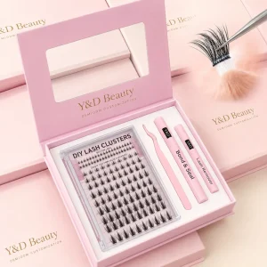 Faux Mink 3D DIY Cluster Lashes Kit Manga Natural False Fan Eyelashes Private Label Individual Lashes Extensions Kit