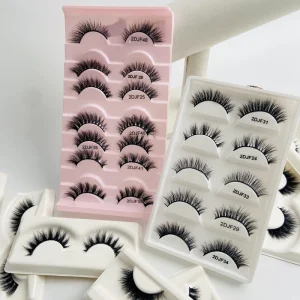 Faux Mink 3D Full Strip Lashes Handmade False 12mm Lashes Natural Long Eyelash with Custom Package
