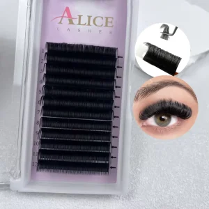 Faux Mink Cashmere Silk Eyelash Extensions Easy Graft Volume Lash Extension in Matte Dark Black Korean PBT Fiber 8 25mm Length