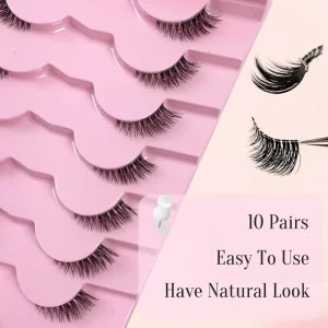 Faux Mink Cat Eye Half Lashes 25mm 10 Pairs Wispy Soft