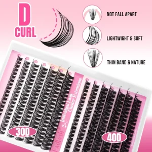 Faux Mink DIY Precut Segmented Lash Extensions Under-Lash Clusters with Bond and Sealant