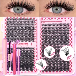 Faux Mink Eyelashes Diy Pre Cut Segmented Lash Extensions Segment Lashes Set Under Lash Clusters With Bond and Sealant