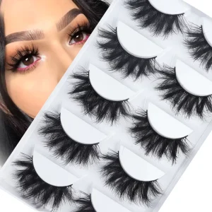 Faux Mink Eyelashes Private Label Fluffy Eyelash Extensions 20mm Cat Eye Look Fluffy Wispy Vegan Faux Lashes