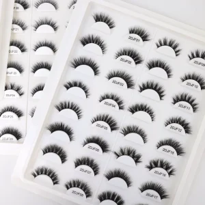 Faux Mink Eyelashes Private Label Hand Made False Lash Full Strip Faux Mink Lashes with Custom logo