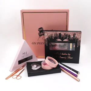 Faux Mink Full Strip Eyelashes From China 3D Invisible Band Lashes Cruelty Free Reusable Black Custom Packaging