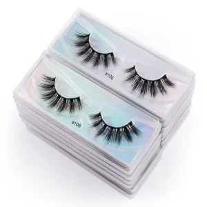 Faux Mink Fur 3D Full Strip Eyelashes With Flash Box Package Natural Extension and Thick Curl Lashes Super Beautiful