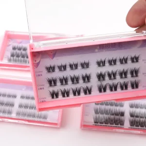 Faux Mink Invisible Band Cluster False Lashes DIY Fluffy Self-Adhesive Eyelash Extensions