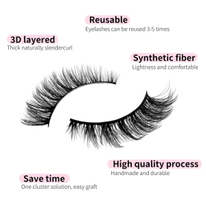 Faux Mink Lashes Cruelty Free Soft Texture Eyelashes Feather Light Weight False Eyelashes
