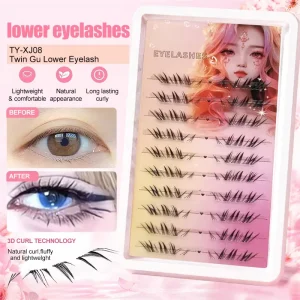 Faux Mink Lower Lashes Hand-Tied Bottom False Eyelashes Reusable Soft Cotton Band OEM Factory