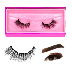 Faux Mink Magnetic 6 Magnets Cat Eye Fake Eyelashes 3D Silk Strip Natural Black 8-20MM Cruelty Free
