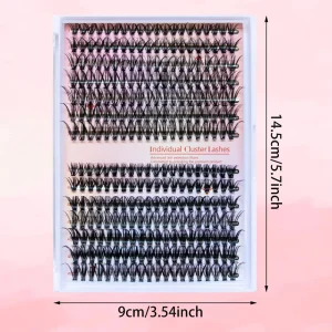 Faux Mink Self Adhesive Cluster Fans Eyelashes 30P+40P C D Curl Segment DIY